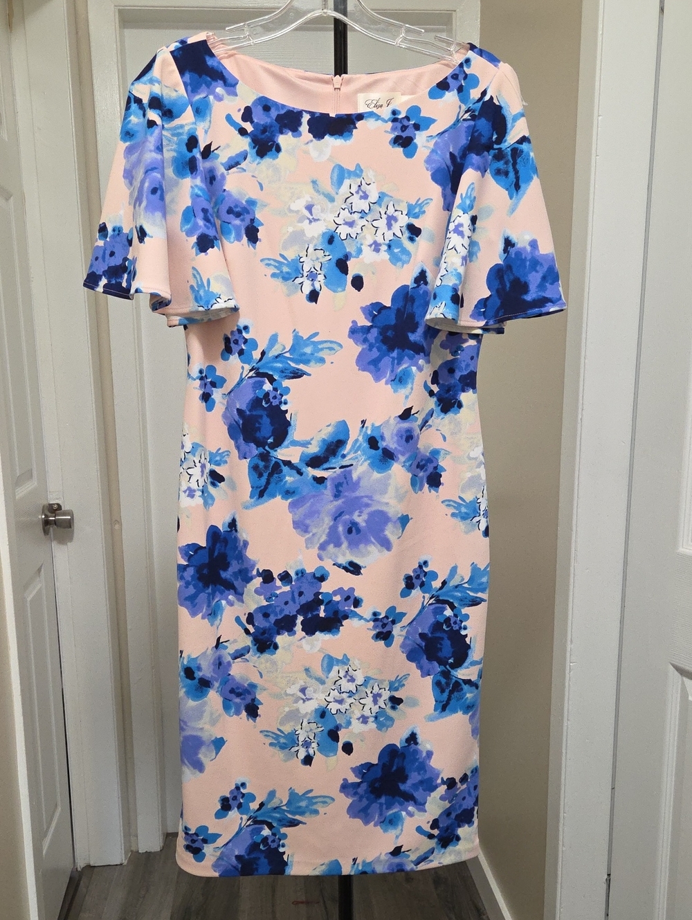 Eliza J Floral Flutter Sleeves Dress
